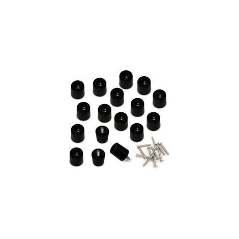 Cojín pequeño redondo de goma negra - Protector de muebles, elevador de altura con fijación mediante tornillos, apto para todo tipo de muebles pequeños para aumentar la altura 16 - Crezuo