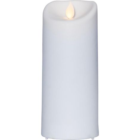 Star Trading Bougie M-Twinkle, bougie ronde, blanche, LED, minuterie, jaune, extérieur, intérieur, 17,5 cm (1/4)