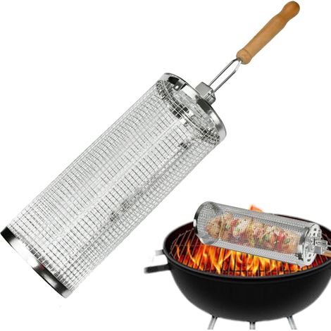 Grillkorb Grillkäfig aus Edelstahl rollende Grillkörbe BBQ