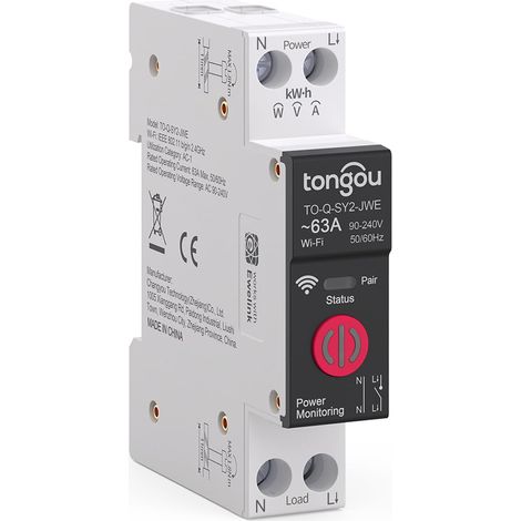 63A Interrupteur Connecté WIFI, Contrôle à Distance via APP, DIY Smart Timer Switch, Commutateur WiFi avec Mesure, protection contre les surtensions, Commande Vocale via (1/5)
