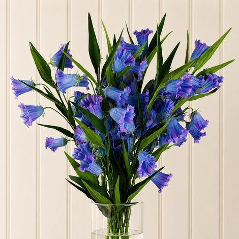 Pack of 6 x 100cm Trumpet Artificial Flower Stem Blue - Premium Quality (1/5)