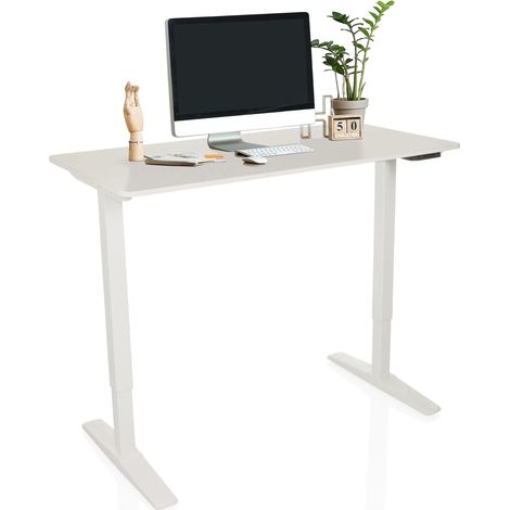 Schreibtisch STAND BASIC 120 x 60 elektrisch höhenverstellbar weiß hjh OFFICE