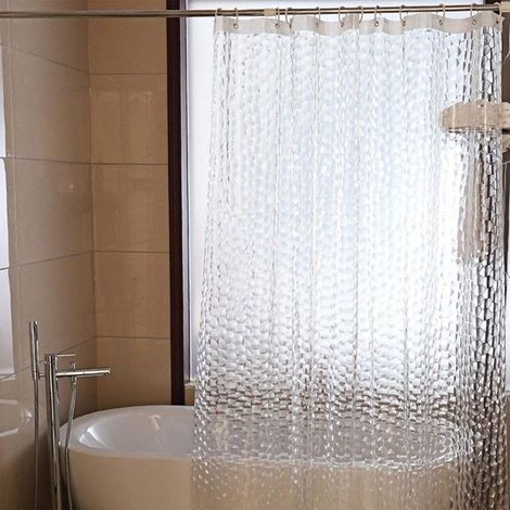 (Transparenter) Duschvorhang – Schimmelresistent – 180 x 180 cm – 3D-Halbtransparent – EVA – Wasserdicht – Antibakteriell (1/4)