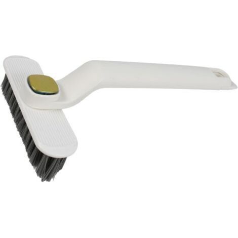ALLIANDISBrosse de nettoyage multifonction pour carrelage – Brosse rigide rotative à 360 degrés – Pour sols et murs de salles de bains et cuisines – Blanc (1/4)