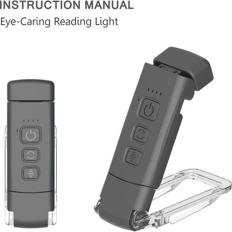 Lampada da tavolo LED USB ricaricabile a clip – Luce portatile e compatta per lettura notturna, protezione degli occhi, clip adattabile per libro, tavolo o letto – Modello CS-X18 (Nero)