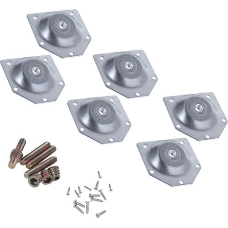 de pieds de table en fer argent kit de 6 pi ces avec patins (1/5)