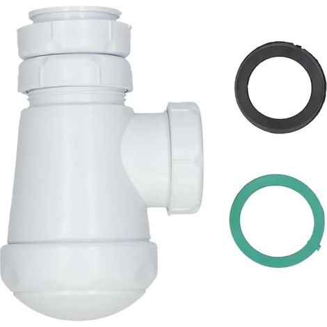 Siphon D'évier 1/2" - 1 Pièce - Plastique - Anti-odeurs - Cuisine Salle De Bain Bidet - Blanc (1/3)