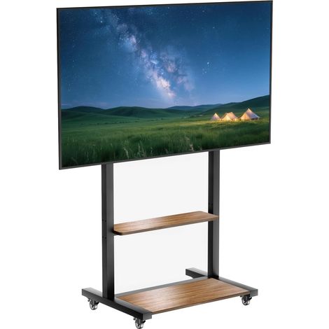 Meuble TV sur Pied pour téléviseurs de 40 à 100 Pouces, Supports TV réglables en Hauteur avec Grande étagère en Bois et roulettes,jusqu'à 220 LB, VESA 800 x 600 mm(VC-Z1813) (1/5)