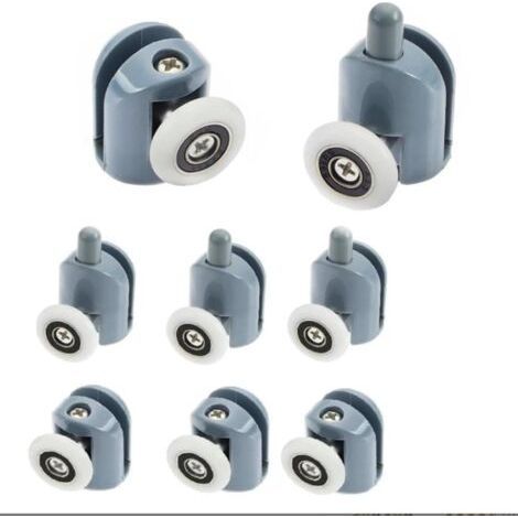 8 Pièces Poulie de Porte Douche,Roulette Porte Coulissante Douche,25mm Galets de Porte de Douche Antirouille roulettes Cabine de Douche Robuste Durable pour Cabine Salle de Bains Porte en Ver (1/5)
