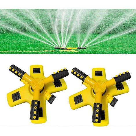 Arroseur de jardin rotatif 360° 3 bras réglables lot de 2 arroseurs automatiques robustes pour pelouse et arrosage de jardin (1/5)