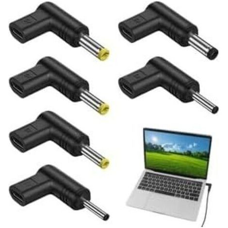 6 Pieces 5V 90 Degree Angled USB-C to DC Adapters, 90 Degree Angled USB-C to DC Adapter, Charging Adapter with 5V PD Emulator Trigger, DC Power Supply for Router, Optical Cable (1/5)