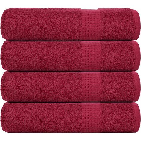 FROGN Badetücher, 4er-Set, Farbe Bordeaux, 70 x 140 cm, 360 g/m². (1/5)