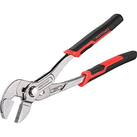 Pince-clé 250 mm, pince multiprise 2 en 1, clé multiple, largeur de mâchoire max 80 réglage fin par simple pression d'un bouton, acier CR-V Noir - (1/5)