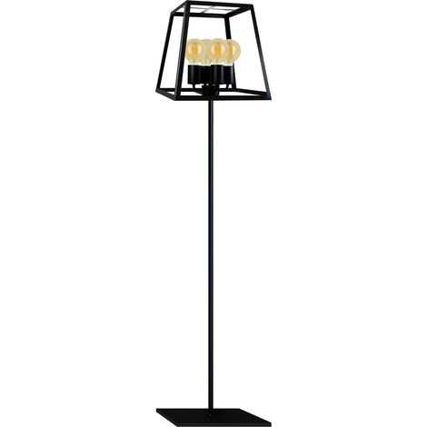 Lampada da terra FINLAND nera 4xE27 in alluminio Polux (1/5)