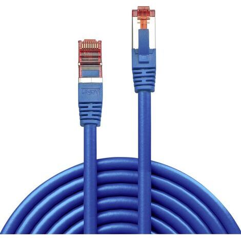 LINDY 47725 RJ45 Câble réseau, câble patch CAT 6 S/FTP 20.00 m bleu avec cliquet d'encastrement 1 pc (1/5)