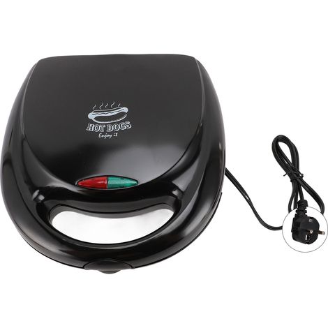 Eosnow Machine à gaufres à hot dog 850 W Chauffage rapide Contrôle automatique de la température Antiadhésif Facile à nettoyer 6 fabricants de chiens de maïs pour restaurant de fête Prise UE 220 V