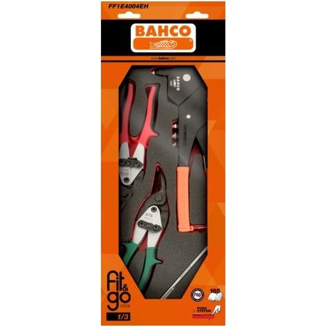 BAHCO - module Fit&Go 1/3, Pince à rivets & cisailles à tôle - 4 Pc emballage individuel
