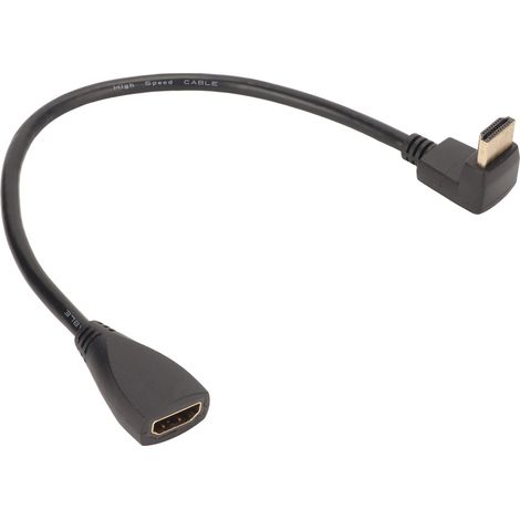 Câble d'extension d'interface multimédia HD coudé à 270°, type A mâle-femelle, compatible 3D et 4K, longueur 30 cm (1 pied). (1/4)