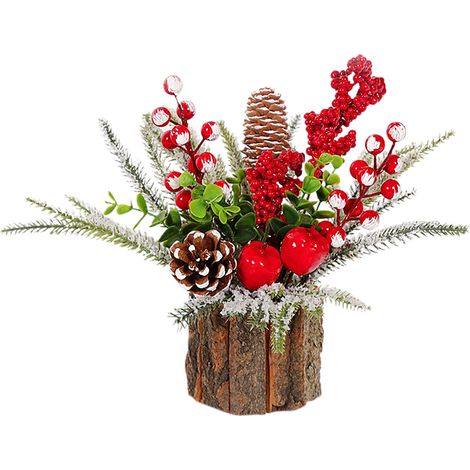 Mini Sapin de Noël Artificiel en Pot Décoration de Bureau Ornement de Fenêtre Accessoire Festif Compact pour Intérieur Moderne (1/5)