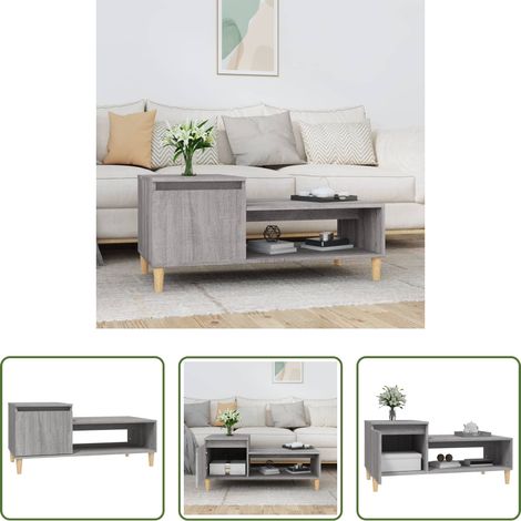 Wohnzimmer - Couchtisch Grau Sonoma 100x50x45 cm Holzwerkstoff (1/5)