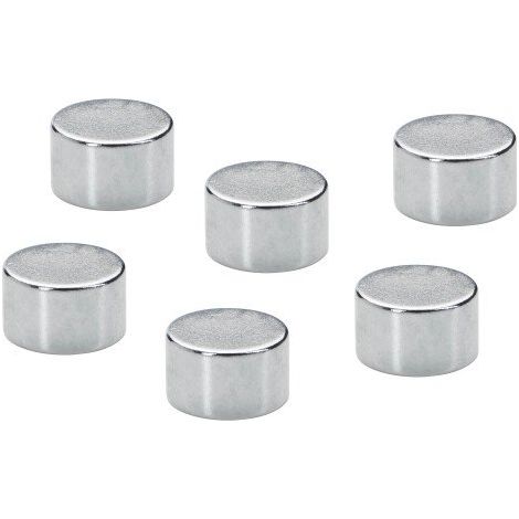 Plots magnétiques aimants puissants ø 10 mm argentés - lot de 6