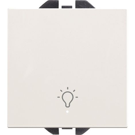 Pulsador neutro con grabado campana 10A 230V con luminoso incorporado y sistema de embornamiento rápido blanco mate Simon 270 (1/5)