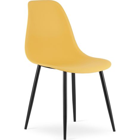 Silla WAT color mostaza / patas negras x 1 (1/5)