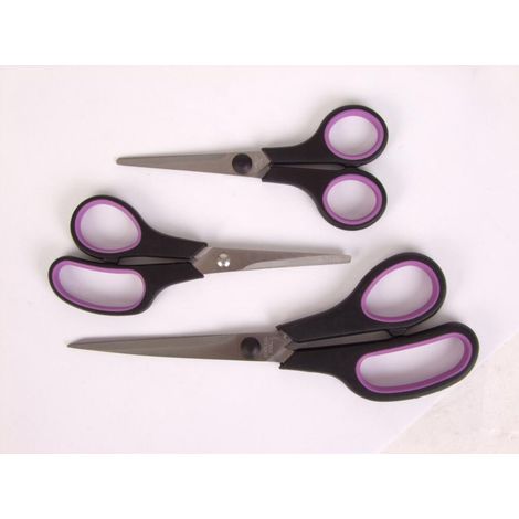 12x 3er Scheren-Set ergonomisch Edelstahl Haushalt basteln versch. Größen 36 Stück