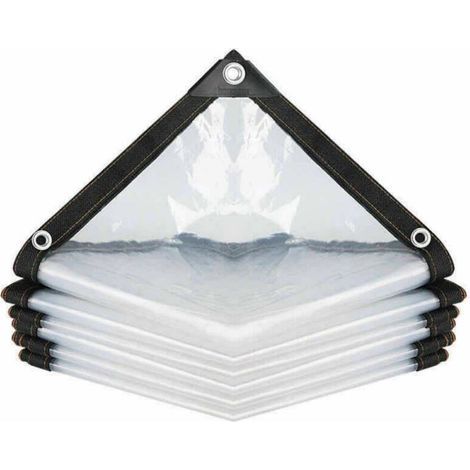 Waterproof transparent tarpaulin with eyelets, 1.5 x 1.5 m. Frost-resistant film for plants, flowers, succulents, and cold-insulating film for gardens, greenhouses, and farms. Rain protection. (1/4)