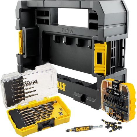 Dewalt 49 Piece Black Gold Drill + Screwdriver Bit Set + Tough Case TStak Caddy (1/4)
