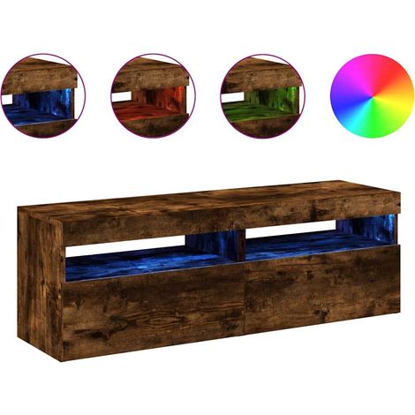 Maison Exclusive - Muebles de TV con luces LED 2 uds roble ahumad (1/5)