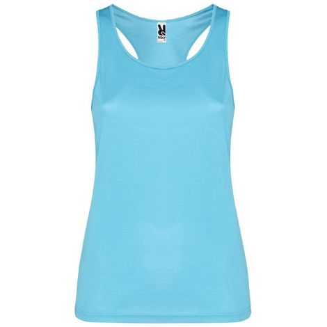 Camiseta transpirable deportiva con sisas y escote ribeteado SHURA ROLY S Turquesa