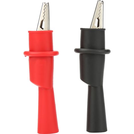 P2008 Lot de 10 pinces crocodiles métalliques isolées, accessoires de test électrique pour multimètre (1/5)