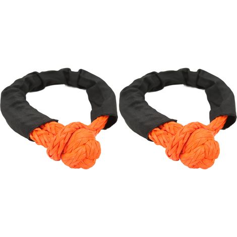 Sangle de remorquage souple 8mm orange, légère et portable, résistante UV pour bateau, camping, escalade (1/5)