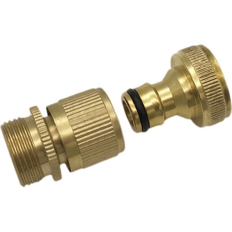 Raccord rapide laiton 3/4 pouces connecteur assemblage rapide tuyau jardin pistolet arrosage (1/5)