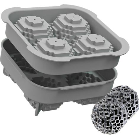 Grand moule à glaçons rond en silicone, design facile à démouler, matériau de qualité alimentaire, utilisation polyvalente, cocktails et desserts, 600 ml (1/5)