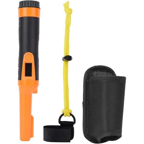 HS-10 Metalldetektor IP68 Wasserdicht Handgerät mit LCD-Display und Positionierleiste Orange/Grün