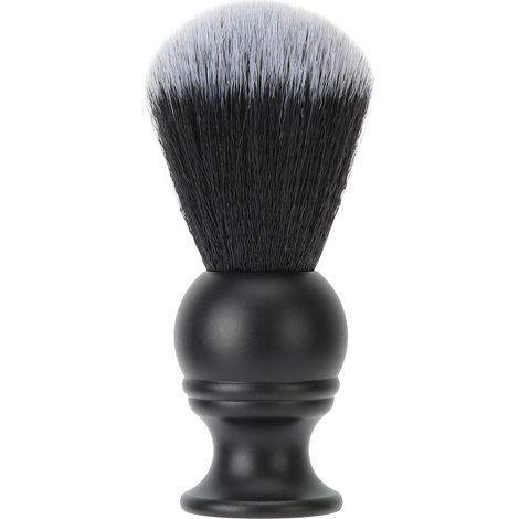 Brosse à raser en nylon à poils souples avec manche métallique pour mousse à raser (1/5)