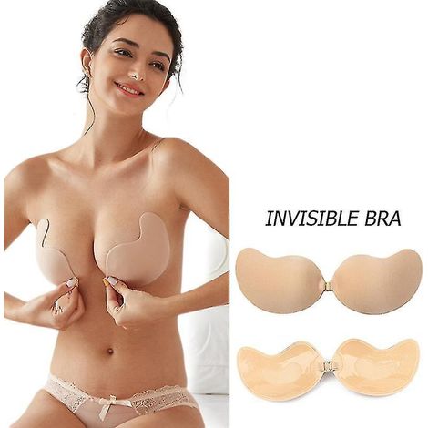 Cache-tétons réutilisables en silicone pour la poitrine, autocollants adhésifs pour soutien-gorge invisible, effet push-up, soutien-gorge sans bretelles, 2 pièces - D-D (1/5)