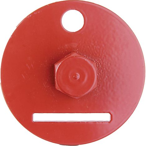 Outil pour ancre à visser pour équerre pour clôture tressée phosphaté au zinc, en rouge rubis RAL 3003 Ø60 mm kit de 10 (1/5)