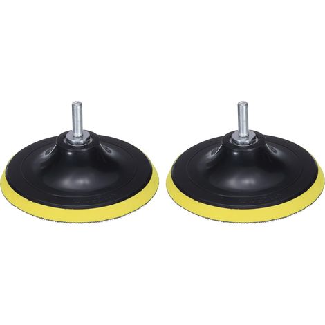 5 Pouces Disques De Ponçage À Crochet Et Boucle Tige M14 Accessoire De Ponçage Pour Perceuse En PP Papier De Verre Pour Outils Électriques - Jaune + Noir 2set 4pcs (1/5)