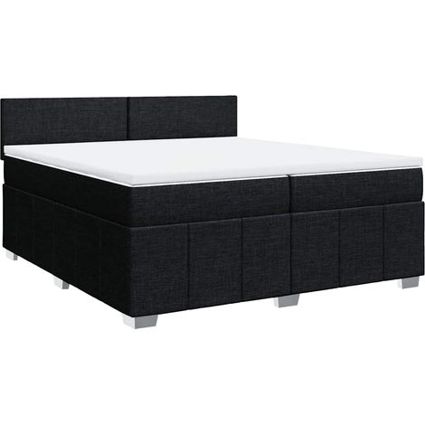 Maison Exclusive - Giroletto a Molle con Materasso Nero 200x200 cm in Tessuto
