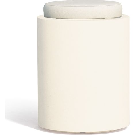 Sitzhocker rund aus Harz mod. Round Ø 40 cm Weiss