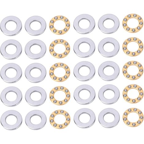 Rodamientos axiales de bolas miniatura de alta precisión – Paquete de 10 unidades en acero inoxidable (F6-12M, 6×12×4,5 mm)