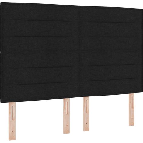 Tête de lit LED avec bandes LED Noir 160 cm tissu