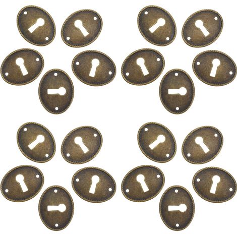 Cache-serrures ovales décoratifs pour tiroirs, 20 pièces, plaques (1/5)