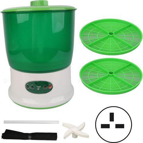 Germoir à haricots grande capacité, sécurité alimentaire, arroseur 360°, kit de culture de germes de soja, 220V prise UK (1/5)