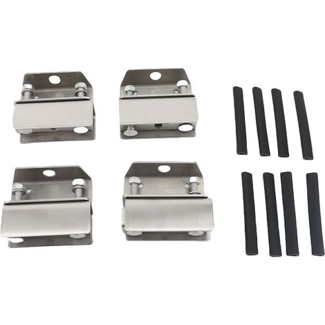 4 supports panneau solaire camping-car toit inox – Support montage avec 8 rondelles type A, installation (1/4)