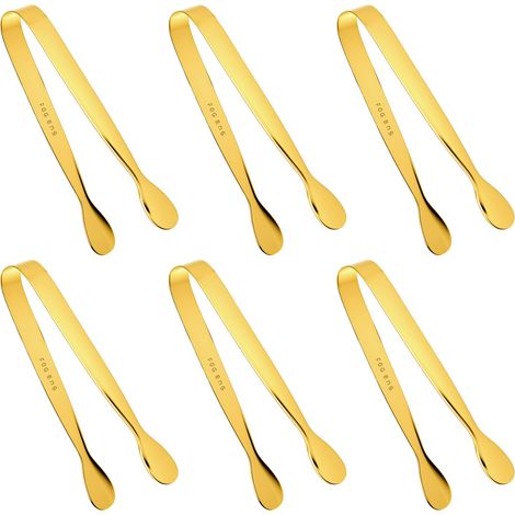 6 Mini Pinces à Sucre, Bonbon En Acier Inoxydable, Pince Alimentaire, Pince à Glace, à Salade, à PâTisserie, à Bonbons, Pour Bar, Self-Service, Barbecue, Pique-Nique (1/5)