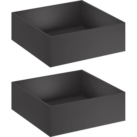 Macetero de Jardín 2 uds. Negro 60 x 60 x 20 cm vidaXL